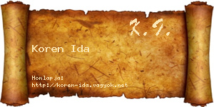Koren Ida névjegykártya